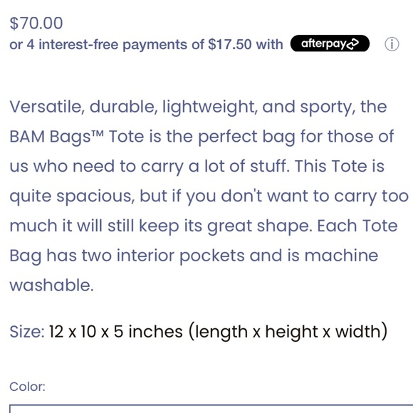 New Bam Bag Tote Zipper Deep Raspberry - Picture 7 of 7